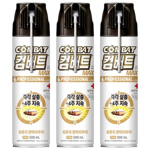 컴배트 프로페셔널 맥스 에어졸 바퀴 살충제, 500ml, 3개