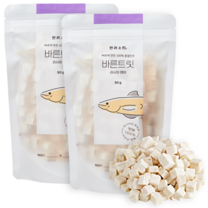 반려소반 바른트릿 강아지 간식, 명태, 50g, 2개