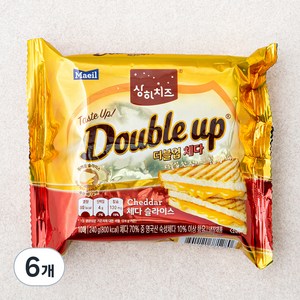 상하치즈 더블업 체다 슬라이스 치즈, 240g, 6개