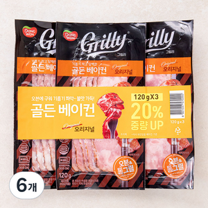 동원 그릴리 골든베이컨 오리지널, 120g, 6개