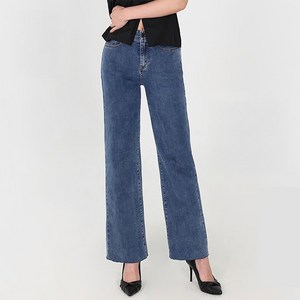 닷이프 여성용 롱/숏 기장 스판좋은 히든밴딩 와이드 슬림핏 청바지