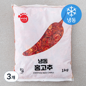 마당발 중국산 홍고추 (냉동), 1kg, 3개