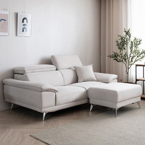 삼익가구 레이크 3인용 아쿠아텍스 헤드틸팅 소파 통3인 + 스툴 + 쿠션 세트 방문설치