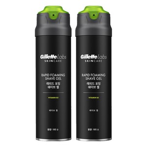 질레트랩스 래피드 포밍 쉐이브 젤, 195g, 2개