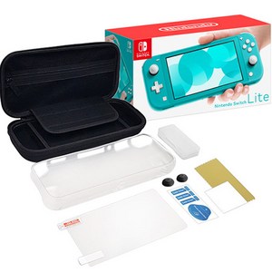 닌텐도 스위치 라이트 본체 터콰이즈 HDH-001 + 겜맥 스타터킷 액세서리 6종