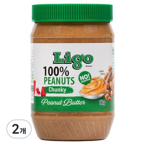 리고 100% 땅콩버터 청키, 1kg, 2개