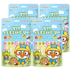 마미꼬미 뽀로로 스트로우타입젤리 10개입, 200g, 4개