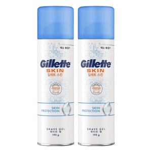 질레트 정품 스킨텍 쉐이빙젤, 195g, 2개