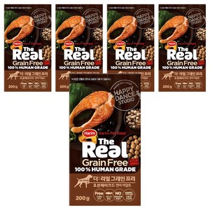 하림펫푸드 어덜트 강아지 더리얼 그레인프리 오븐베이크드 건식사료, 연어, 200g, 5개