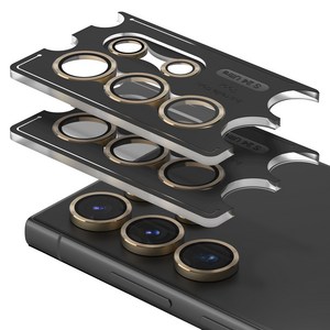 모란카노 카메라 메탈 링 보호 렌즈 강화유리 휴대폰 필름 2p 세트 골드, 2매