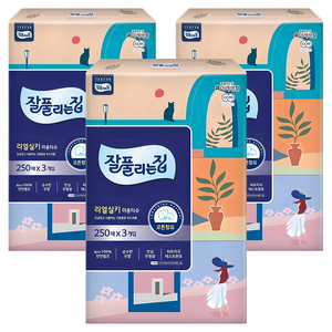 잘풀리는집 천연펄프 미용티슈 2겹, 250매입, 9개