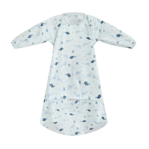 베이비클로 자기주도 이유식 턱받이 긴팔 지퍼형, 고래블루, 1개입, 1개