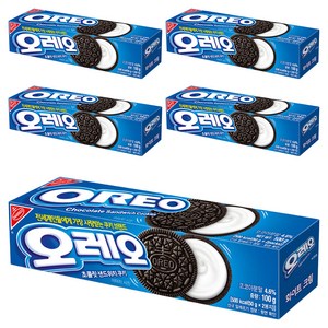 오레오 초콜릿 샌드위치 쿠키 화이트크림, 100g, 5개