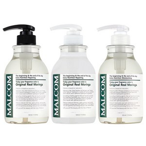 말콤 오리지널 리얼 모링가 샴푸 520ml + 트리트먼트 520ml + 바디워시 520ml, 1세트