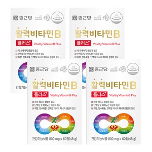종근당 정품 활력 비타민B 플러스, 60정, 4개