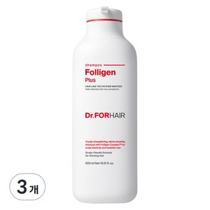 닥터포헤어 폴리젠 플러스 탈모 완화 샴푸, 500ml, 3개