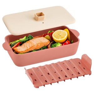 르메이드 한끼완성 실리콘 전자레인지 멀티 생선 찜기 본체 + 오일보드 + 뚜껑 세트 950ml