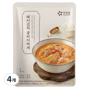 아워홈 돼지김치 콩비지찌개, 300g, 4개