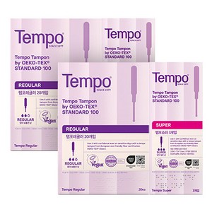 템포 체내형생리대 레귤러 20p + 슈퍼 3p, 2세트
