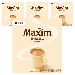 맥심 화이트골드 커피믹스, 11.7g, 50개입, 4개