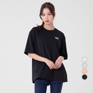 캐럿 여성용 오버핏 반팔 그래픽 래쉬가드