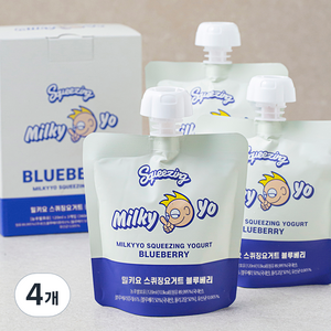 밀키요 스퀴징 요거트 블루베리 3입, 360ml, 4개