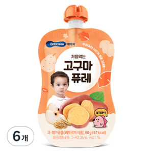 베베쿡 처음먹는 고구마 퓨레, 80g, 6개