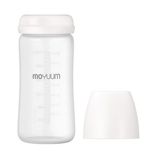 모윰 안심코팅 노꼭지 유리 젖병, 화이트, 240ml, 1개