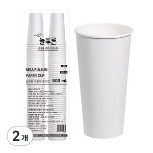 neulpuleun 무인쇄 종이컵 600ml, 100개입, 2개