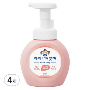 아이깨끗해 항균 폼 핸드솝 모이스처라이징 복숭아향, 250ml, 4개