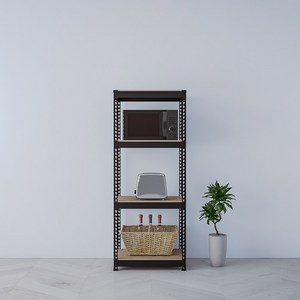 스피드랙 무볼트 앵글 다용도 철제 선반, 블랙, 600 x 400 x 1500 mm, 4단