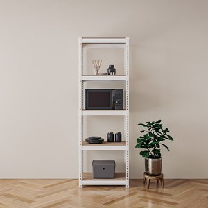 스피드랙 5단 무볼트 앵글 다용도 철제 선반, 화이트, 600 x 400 x 1800 mm