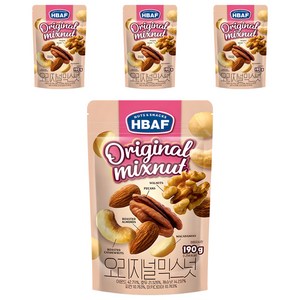 바프 넛츠앤스낵스 오리지널 믹스넛, 190g, 4개