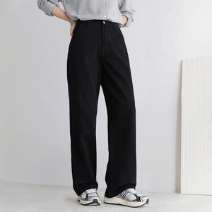 앤드스타일 여성용 숏/기본/롱 기장 딱맞진 No8 트윌코튼 절개 인밴딩 와이드 팬츠