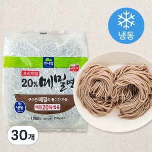 면사랑 프리미엄 20% 메밀면 (냉동), 250g, 30개