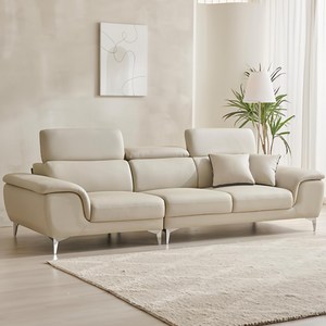 우아미 레브 무빙헤드레스트 4인용 가죽 소파 + 쿠션2P 방문설치