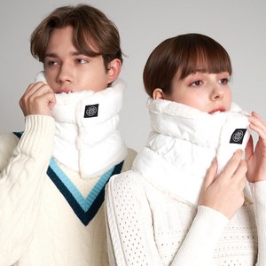 테크스킨 와펜로고 패딩 넥워머, FREE, 화이트, 1개