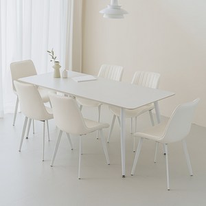 퍼리든 도프트 사각 세라믹 식탁 + 의자 세트 6인용 1800 방문설치