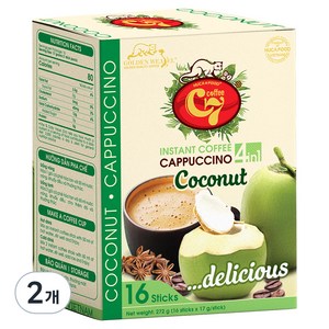 씨세븐 코코넛 카푸치노 인스턴트 커피 믹스, 16개입, 17g, 2개
