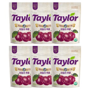 테일러 유기농 푸룬건자두, 210g, 6개