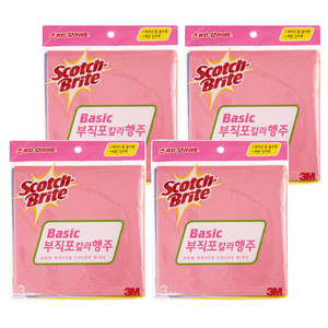 스카치브라이트 부직포 칼라 행주 3종 세트, 4개