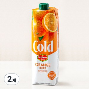 델몬트 cold 100% 오렌지주스, 1L, 2개