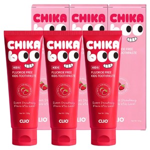 크리오 키즈 치카부 무불소 어린이 치약 딸기향, 120g, 1세트