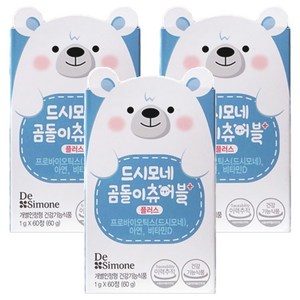 드시모네 곰돌이 츄어블 플러스 유아유산균, 60정, 3개