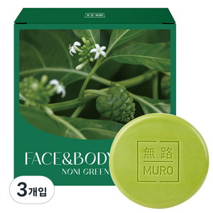 무로 노니 녹차 비누, 100g, 3개입