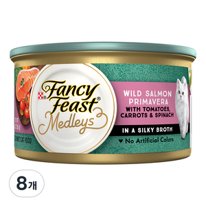 팬시피스트 메들리 프리마베라 연어 고양이 캔, 85g, 8개