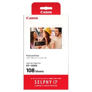 캐논 셀피 인화지 일반용지 108p KP-108IN + 잉크 3p, 4X6, 1개