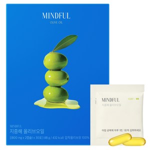푸드올로지 정품 마인드풀 지중해 올리브오일 캡슐, 30회분, 1개