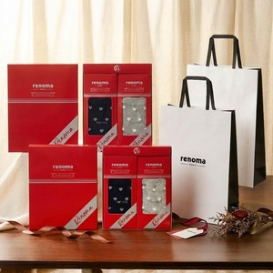 레노마 여성용 캐쥬얼 하트도트 양말 2종 선물세트 2세트 + 쇼핑백