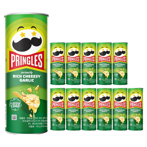 프링글스 리치 치즈 갈릭맛, 102g, 12개